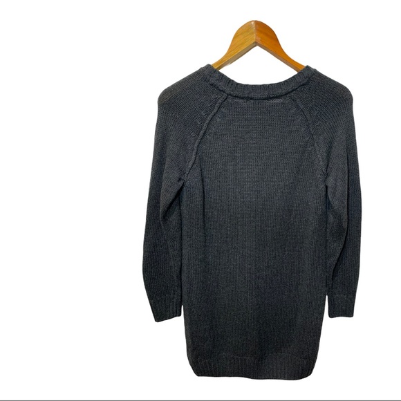 H&M  CHARCOAL GRAY CABLE KNIT LONG SLEEVE TUNIC SWEATER - Picture 9 of 11